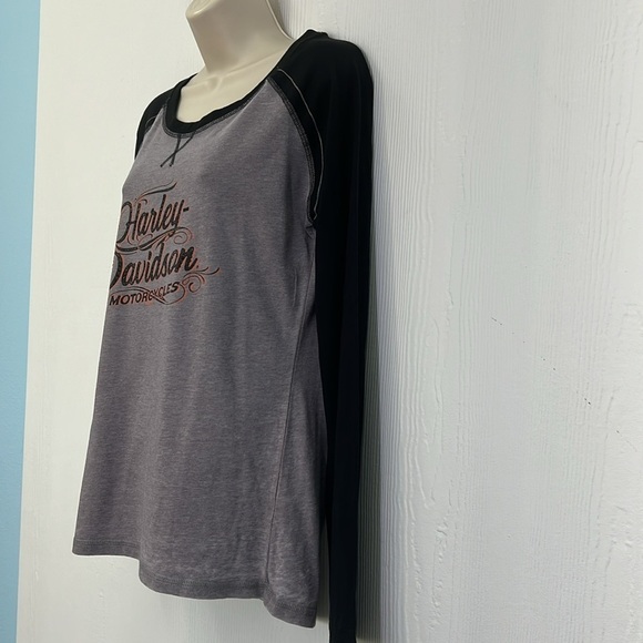 Harley Davidson - Sparkly HD Logo Soft Light Long Sleeve Urbana IL Shirt Medium - Picture 5 of 10